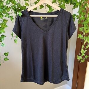 Grey/Black V-Neck Women's Top